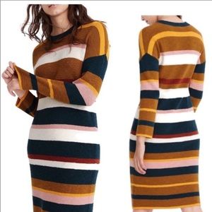 Madewell Drop-Shoulder Striped Sweater Dress